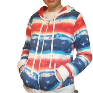 Juicy Couture Red/White/Blue Jacket Hoodie Womens Size Medium